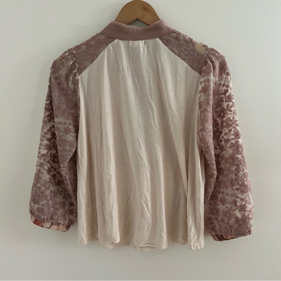 Tiny by Anthropologie Pink Ruffle Embroidered Blouse Forest Fairy Floral Holiday - Picture 9 of 9